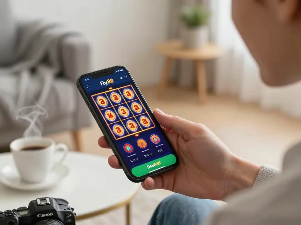 Player engaging with the fly88 mobile app for an immersive online gaming experience.