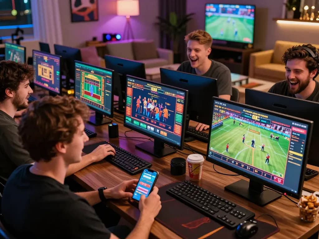 Players enjoying 8KBET online gambling experience with vibrant interfaces and engaging games.