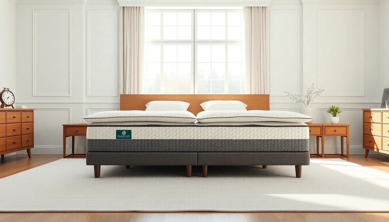 Showcase of a split king mattress in a beautifully arranged bedroom, highlighting comfort and style.