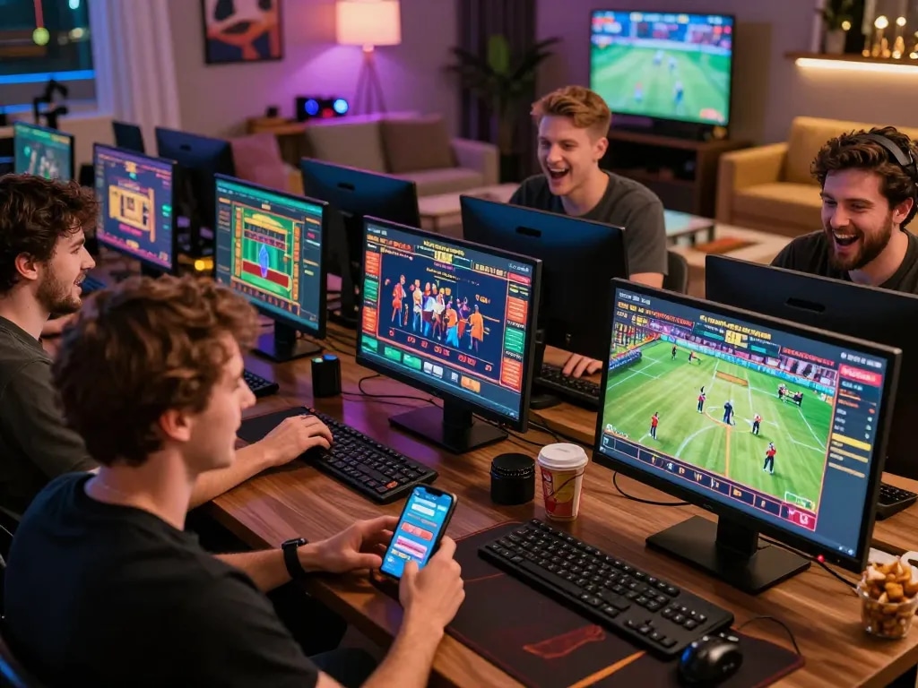 Players enjoying 8KBET online gambling experience with vibrant interfaces and engaging games.