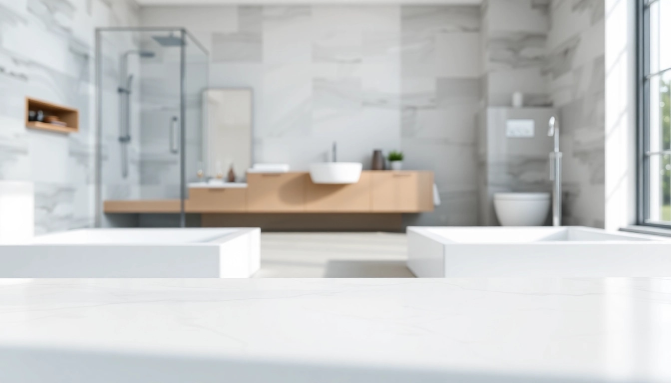 Displayed elegant shower bases in a modern bathroom highlight their sleek design and smooth texture.