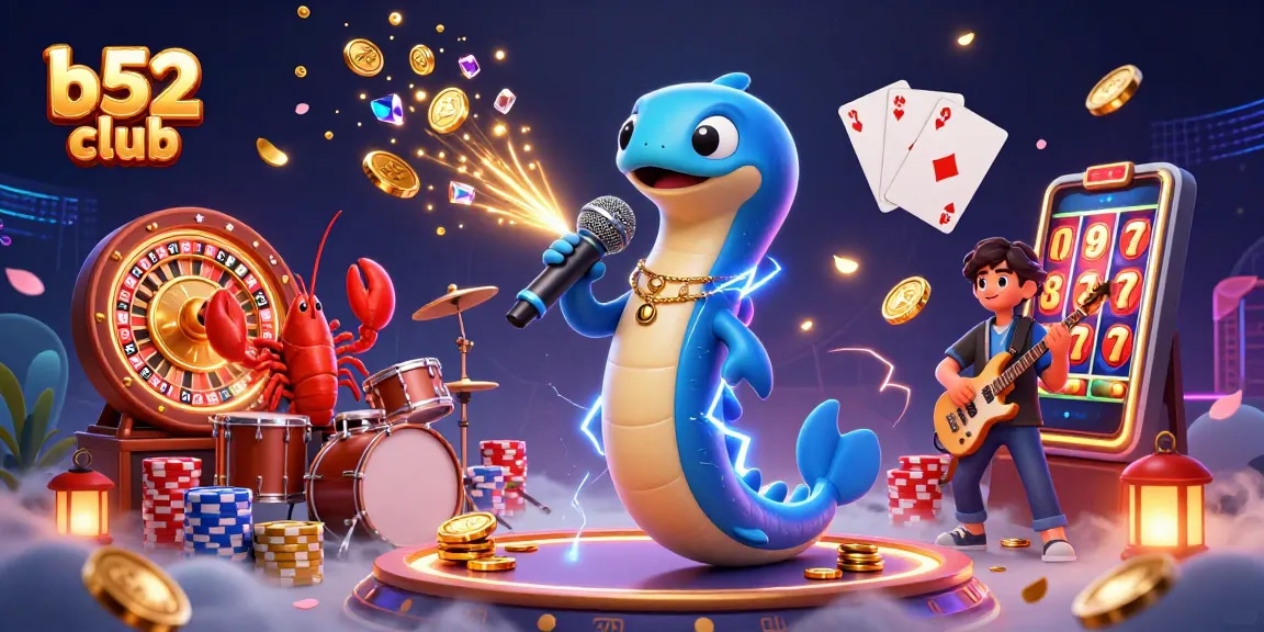 Engage with b52 club's dynamic underwater casino scene of an electric eel DJ, lobster drummer and seahorse guitarist.
