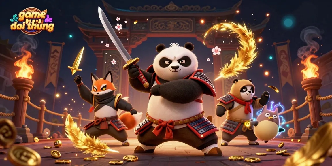 Engage with game bai doi thuong alongside fierce characters in a dynamic casino scene filled with excitement.