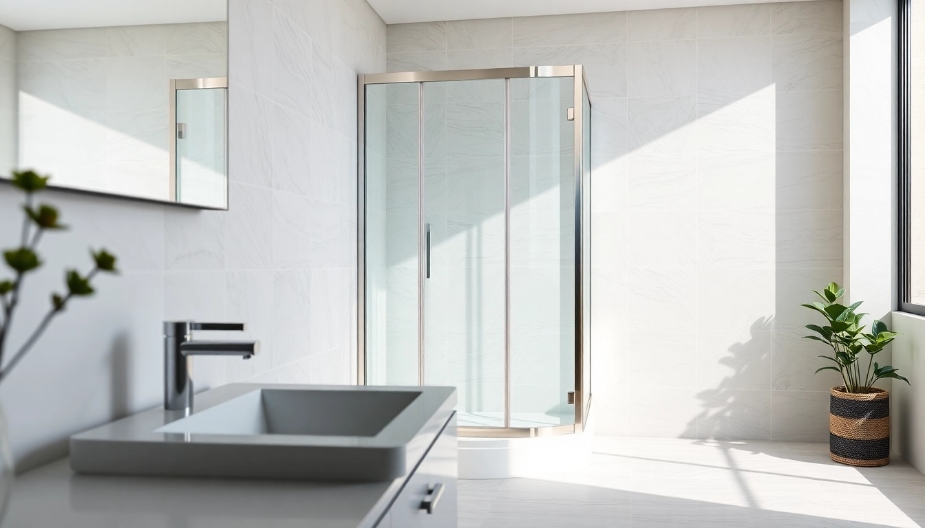 Erleben Sie die Eleganz der sonni Duschkabine 90x90 in einem modernen Badezimmer mit stilvollen Glasdetails.