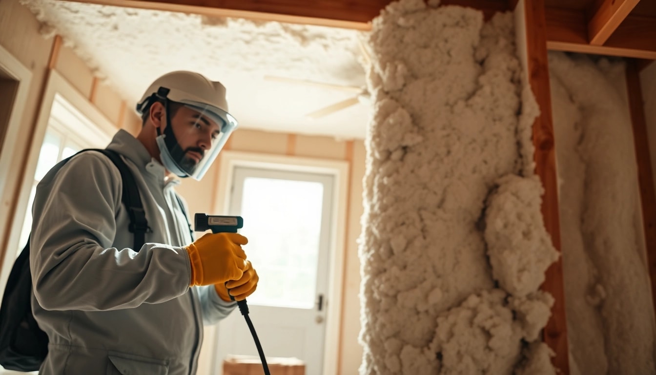 Technician executing certified spray foam removal safely and efficiently in a residential area.