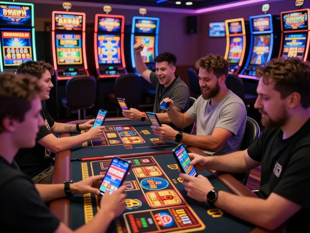 Exciting online gaming experience with players enjoying various games at tg88, vibrant atmosphere and engaging game interfaces.