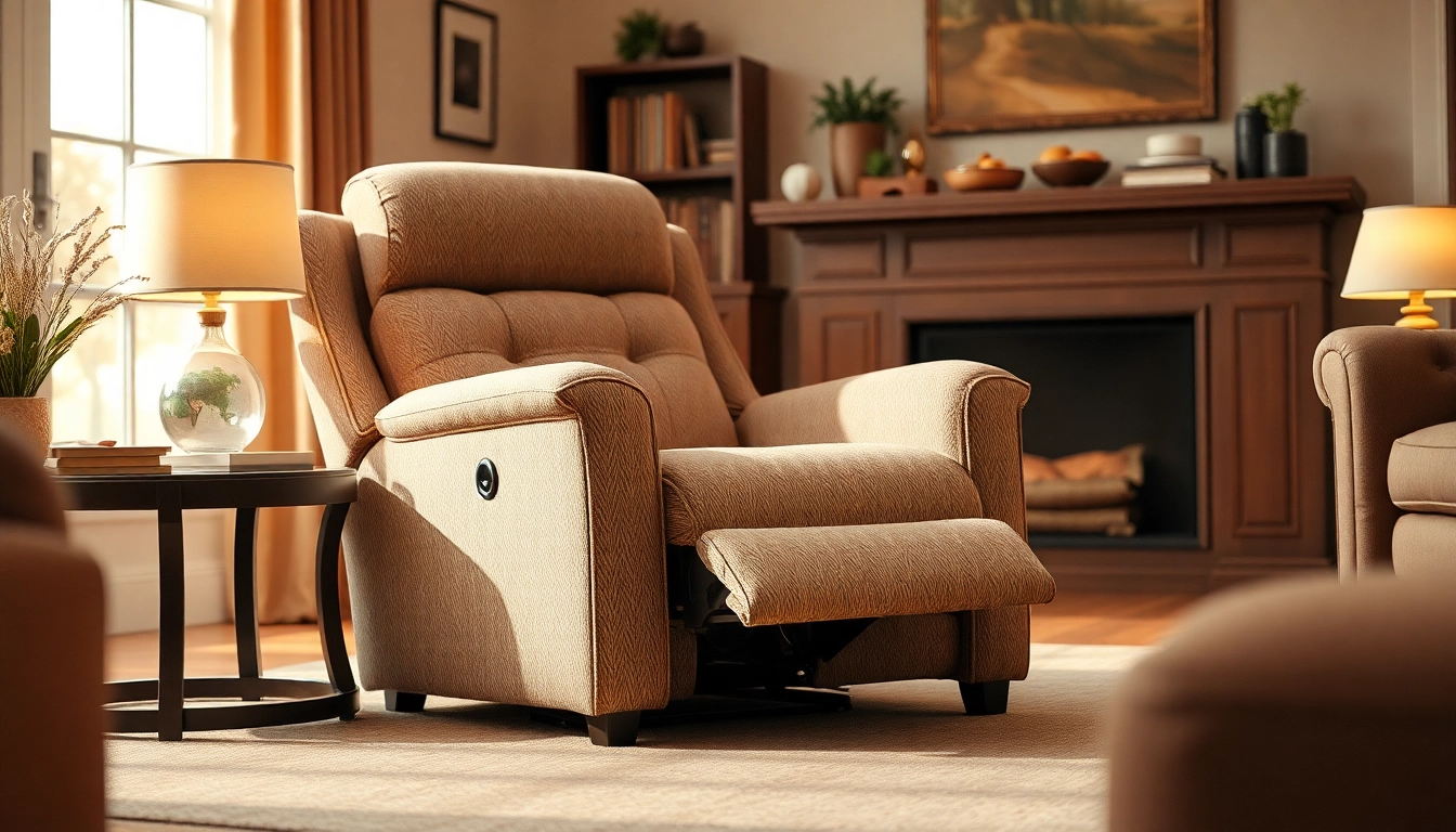 Relax in a stylish recliner sleeper chair, blending comfort and elegance in a cozy setting.