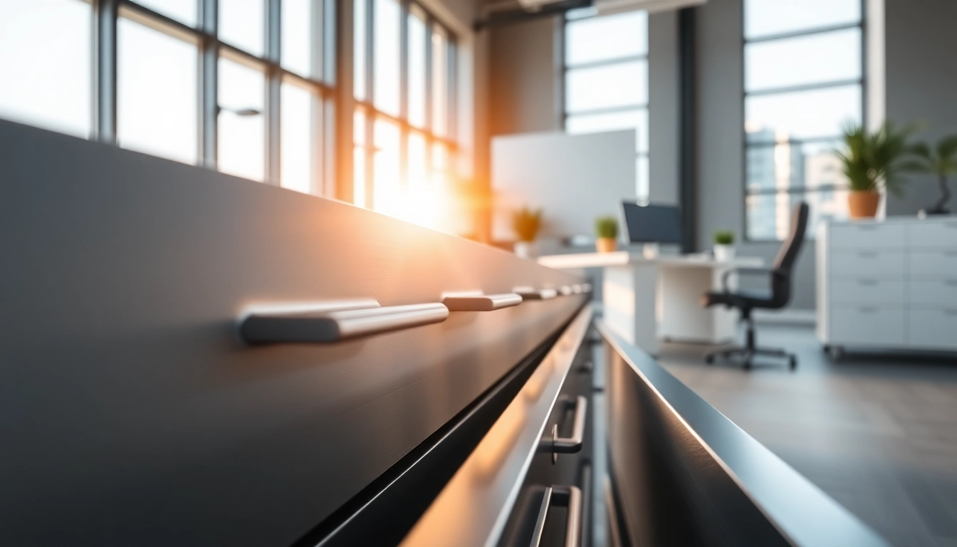 Examine the sleek design and functionality of a Metal Drawer System in a modern workspace.