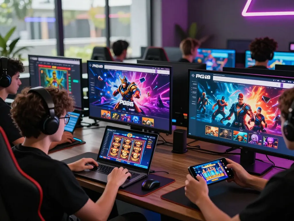 Players engaging on PG88 online gaming platform, showcasing esports and casino games.