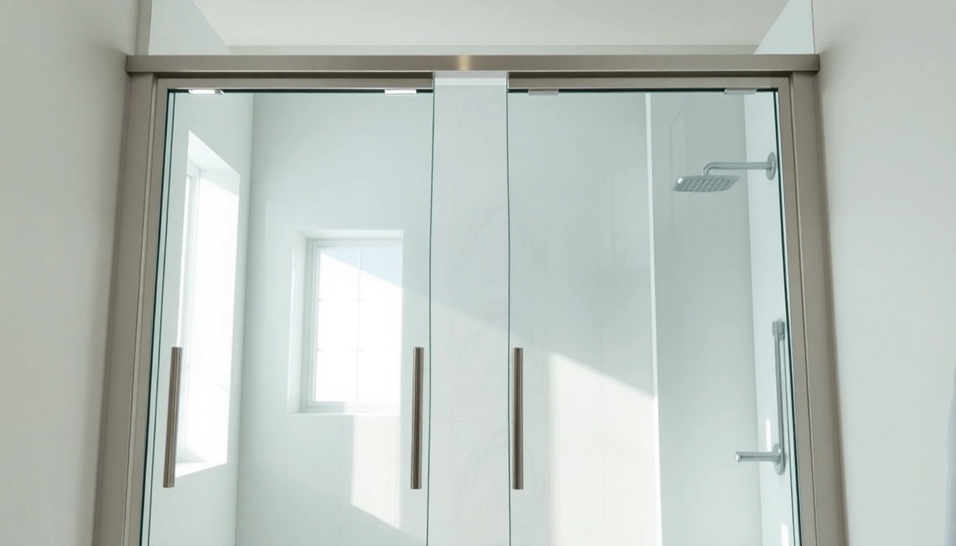 Explore stylish shower doors sliding in a modern bathroom with elegant design features.