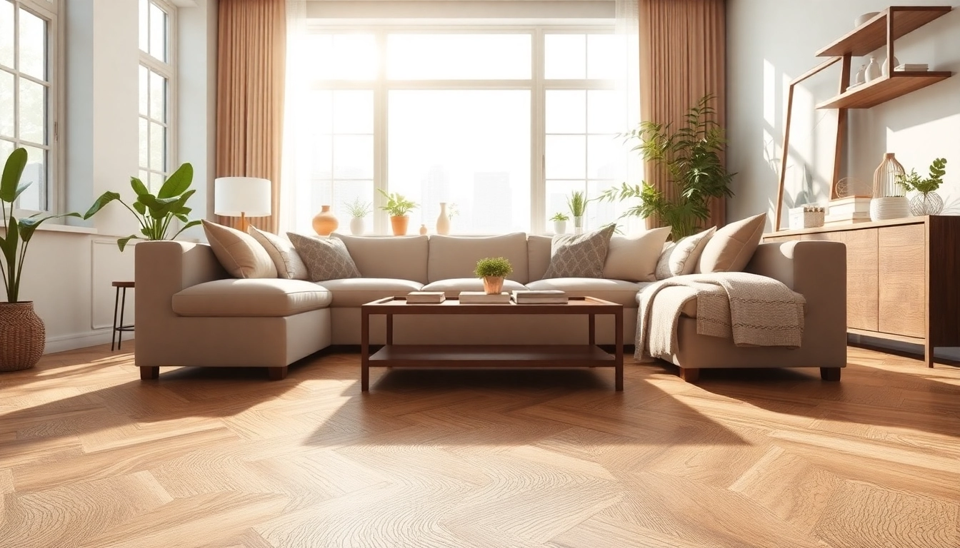 Showcase of quality vinyl flooring enhancing a modern living room with natural light.