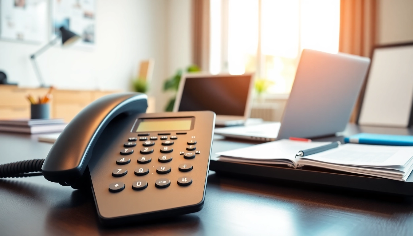 Enhance your operations with a small business phone service in a modern office setting.
