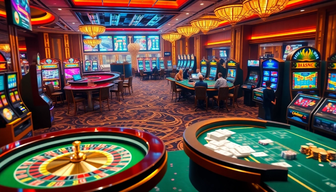 f168bet players enjoying engaging live dealer games and vibrant slot machines in a luxurious online casino.