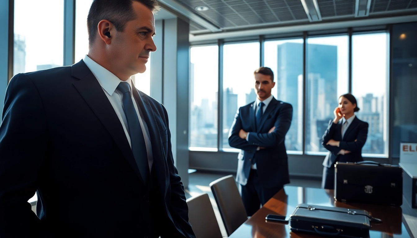 HKSSC Bodyguard Service providing professional protection for clients in a corporate setting.