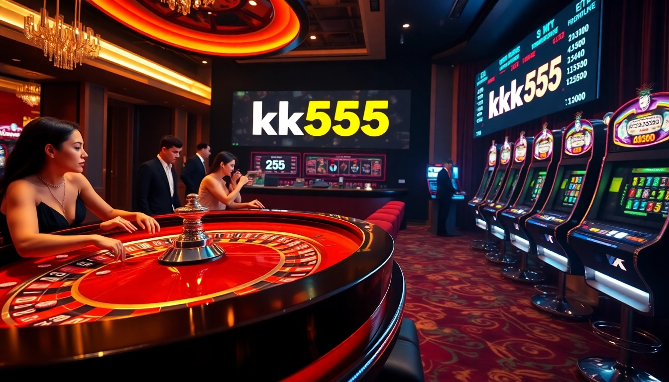 Winning at the roulette table with exclusive kk555 betting options in a luxurious casino environment.