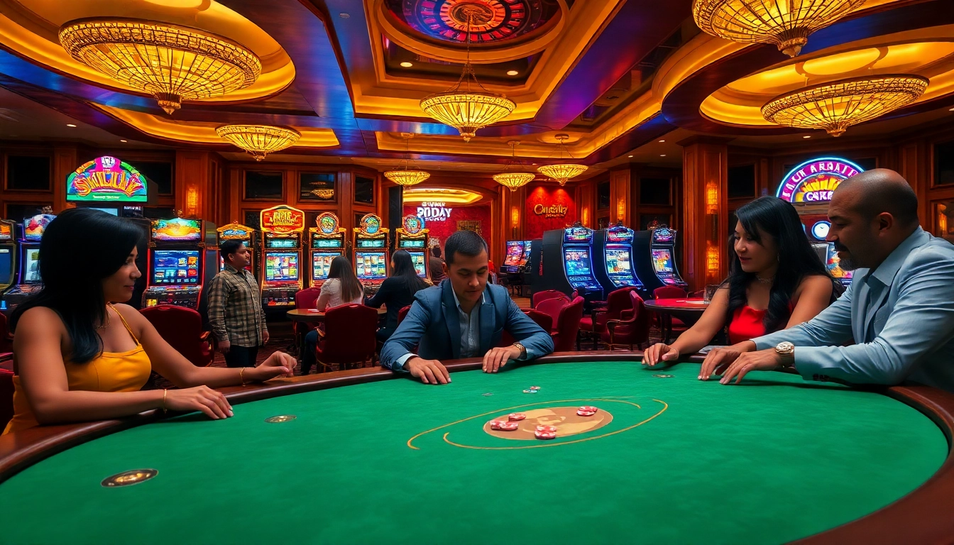 Experience thrilling poker action and luxurious gaming at 8DAY.COM with vibrant casino elements.