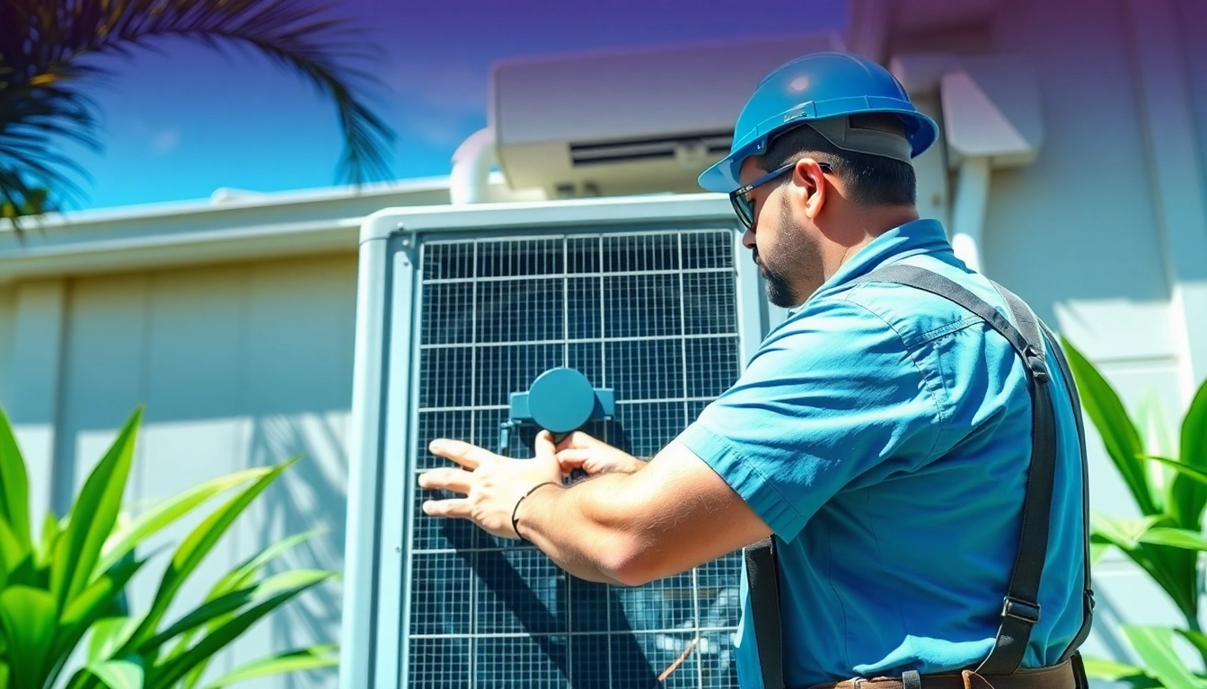 AC Repair Tampa by a professional technician in a sunny residential setting.