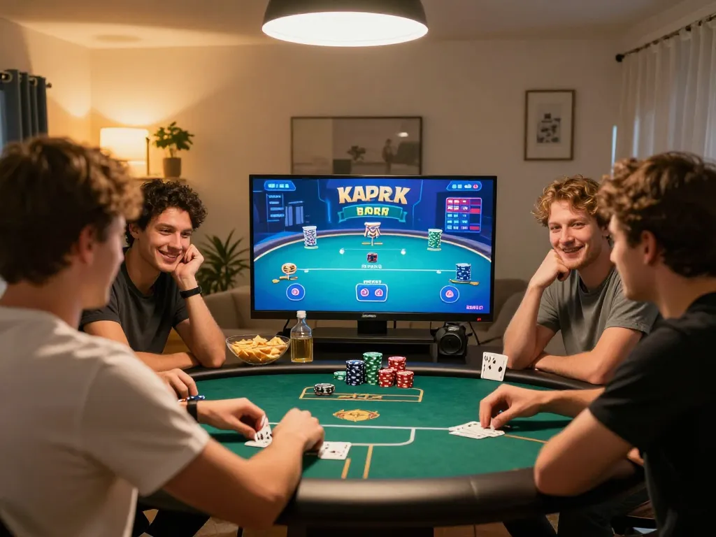 Players enjoying online poker with GO8 CAPITAL, showcasing strategy and excitement in a cozy gaming environment