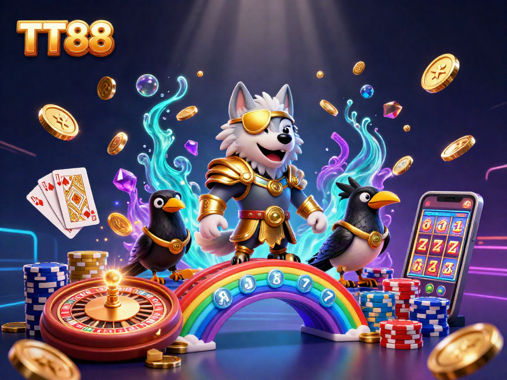 Experience the excitement of TT88 as a majestic wolf leads the game with stunning casino visuals.
