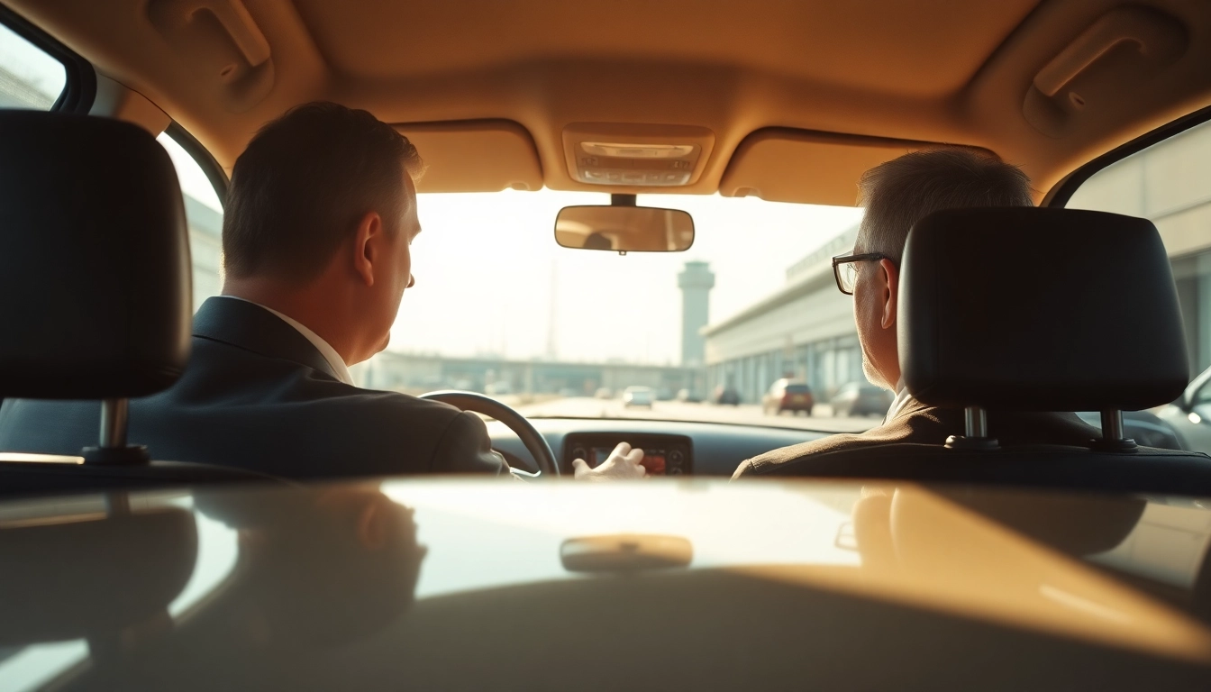 Taxi driver navigating towards Heathrow Airport with focus and professionalism.