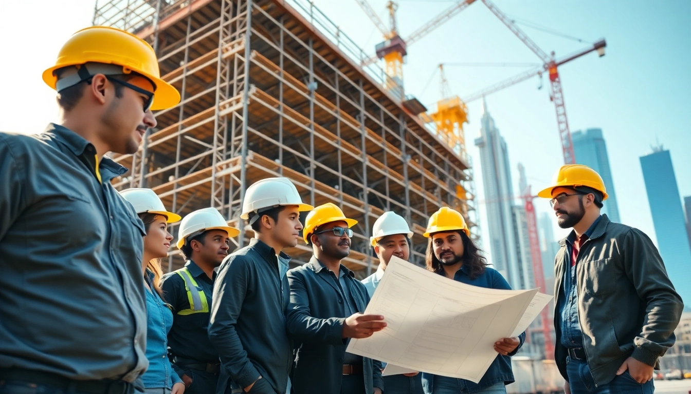 New York City Commercial General Contractor team collaborating on a construction site.