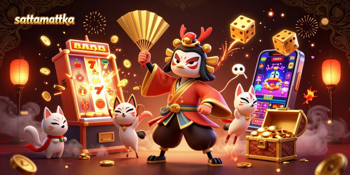 Experience thrilling gameplay with sattamattka in a vibrant casino-infused illustration featuring dynamic slot symbols.
