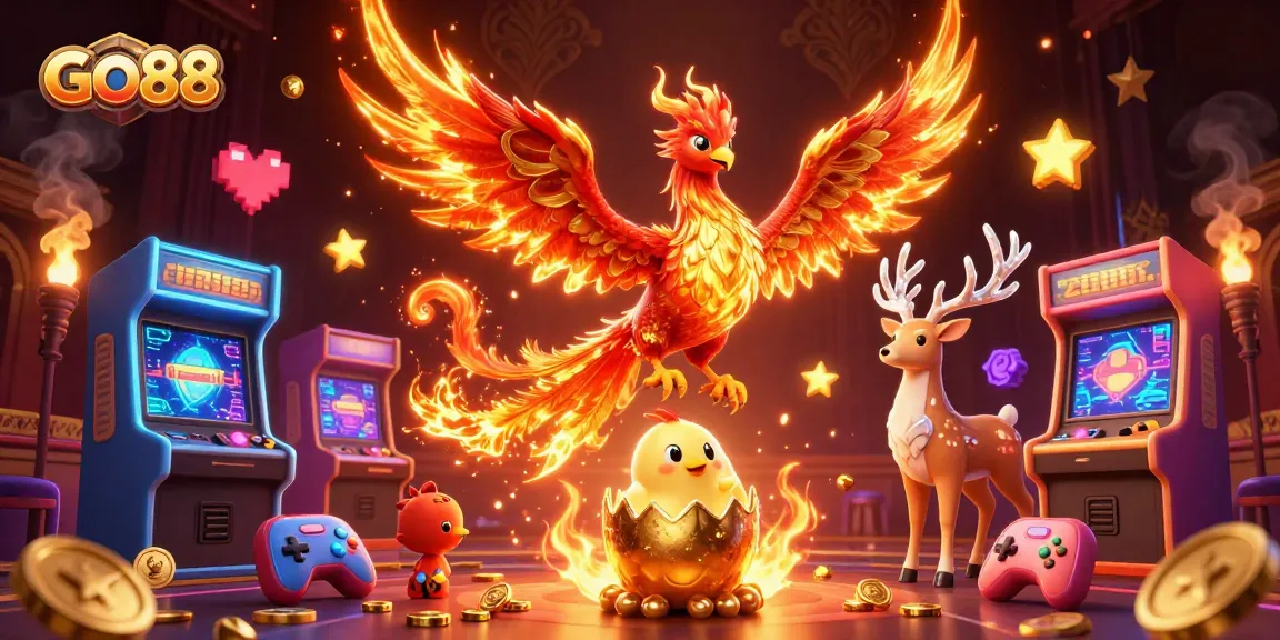 Experience the excitement of GO88 with stylish gaming elements and vibrant characters in a casino-inspired world.