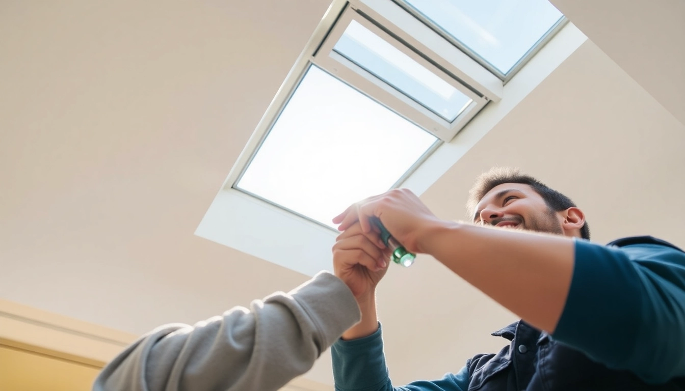 Velux repairs by an expert technician enhancing a skylight's functionality.