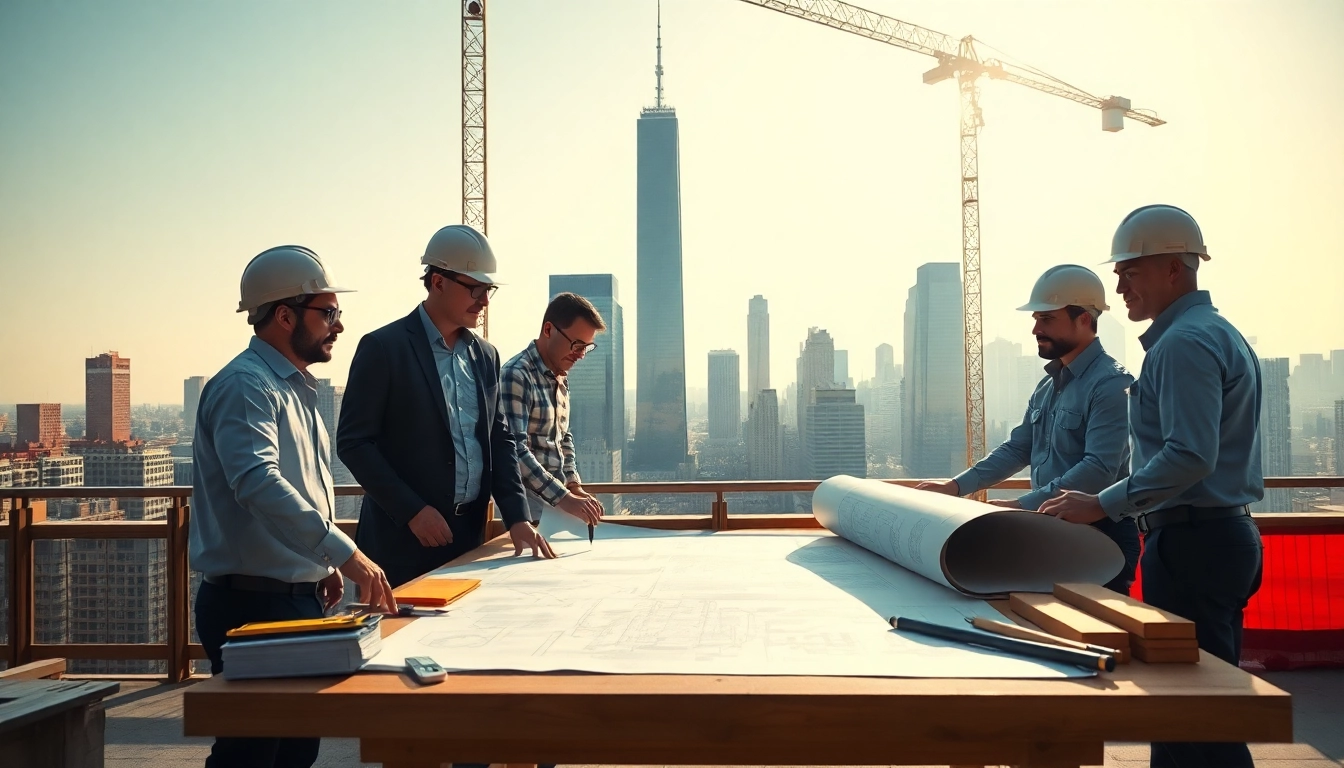 New York City Commercial General Contractor team collaborating on a skyscraper project.