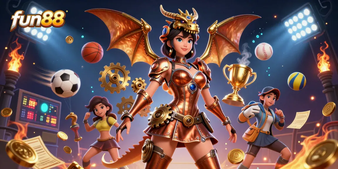Experience fun88's exciting casino atmosphere with captivating characters and dynamic sports elements.
