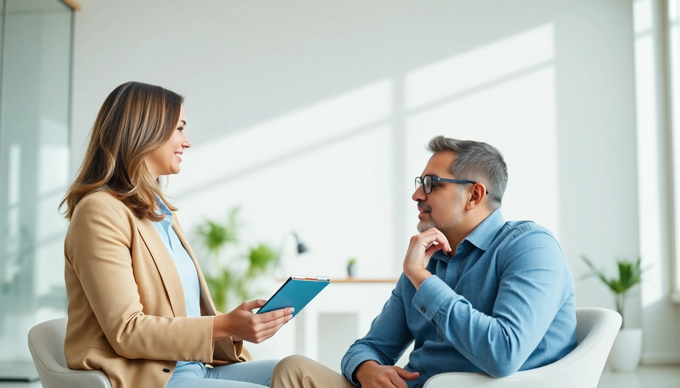 How to find my perfect career coach helping an individual in a modern office setting.