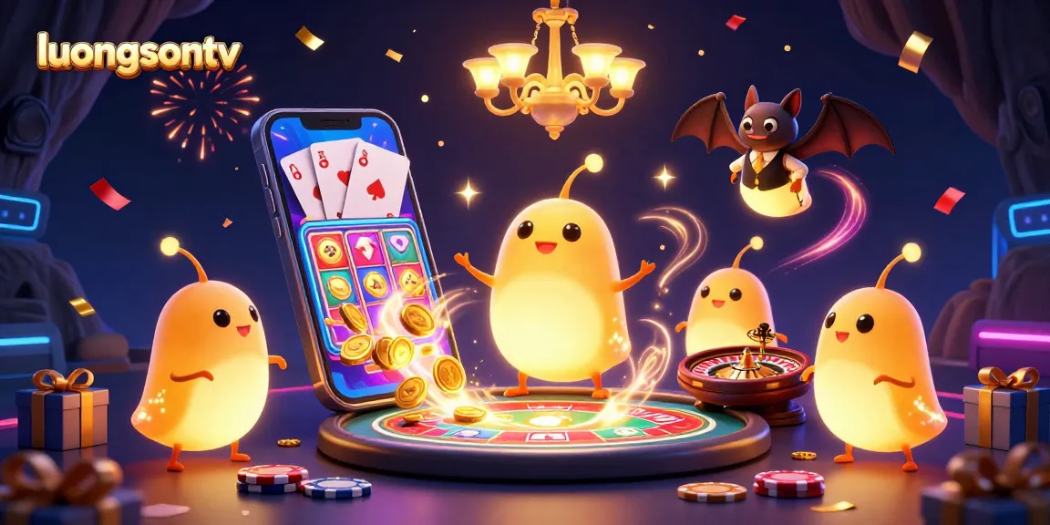 Experience thrilling gameplay with luongsontv as glowworms illuminate a vibrant casino scene