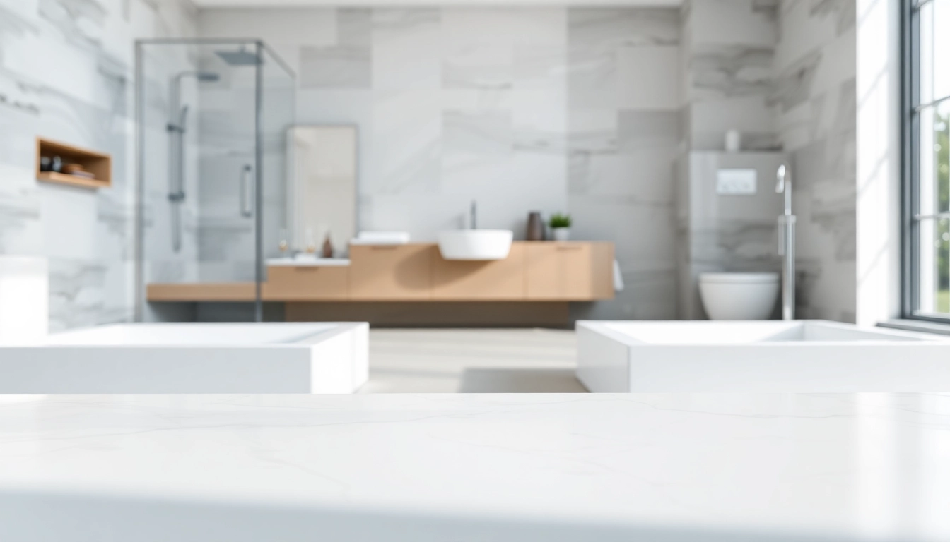 Displayed elegant shower bases in a modern bathroom highlight their sleek design and smooth texture.