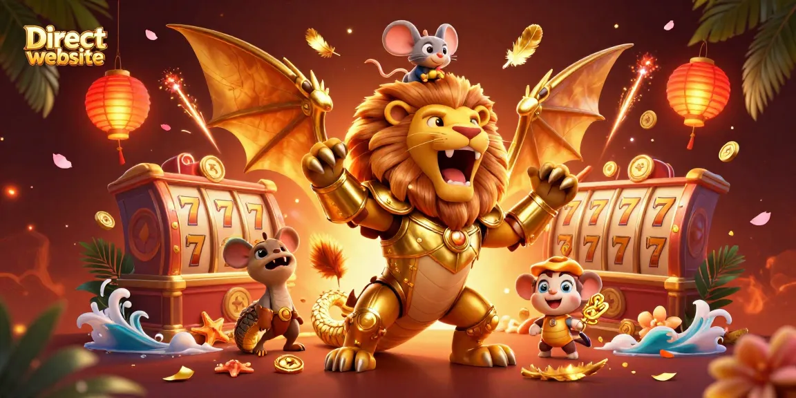 Experience thrilling wins at the Direct website, featuring vibrant slot-themed elements in an enchanting scene.