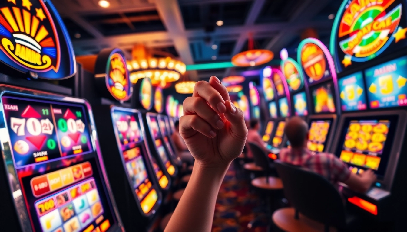 Menang taruhan dengan slot gacor di mesin permainan kasino yang berkilauan.