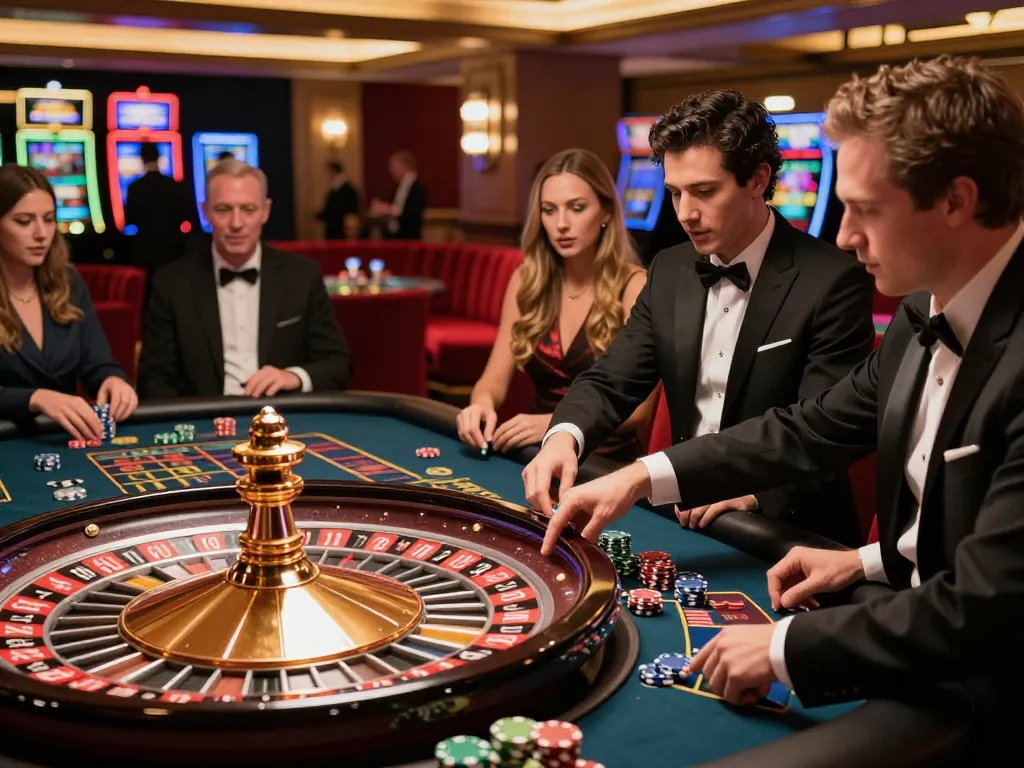 Experience the thrill of betting at dacsandatphanrang roulette table in a luxurious casino setting.