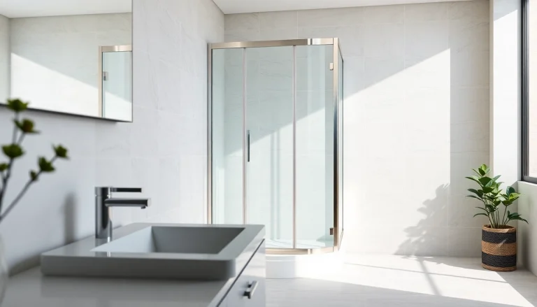 Erleben Sie die Eleganz der sonni Duschkabine 90x90 in einem modernen Badezimmer mit stilvollen Glasdetails.