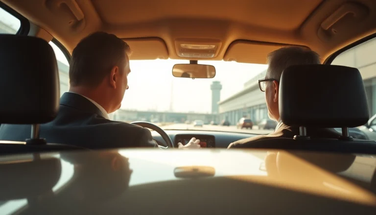 Taxi driver navigating towards Heathrow Airport with focus and professionalism.
