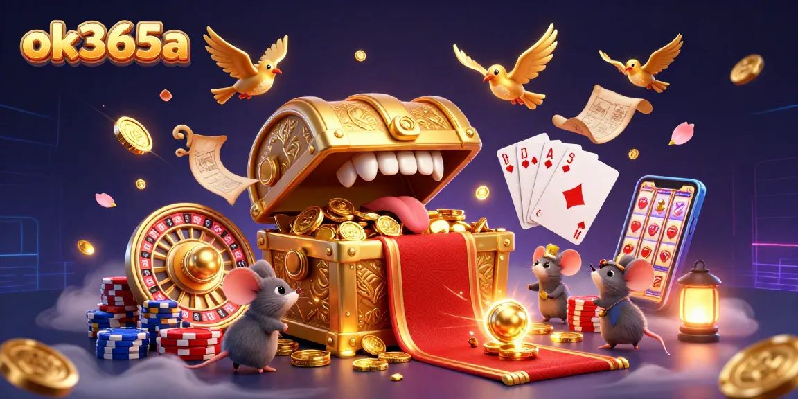 Engage with thrilling casino fun at ok365a featuring vibrant gaming elements and a treasure chest lure.